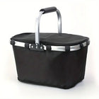 Insulated Picnic Basket, Collapsible Cooler Bag with Aluminum Foil Lining, Portable Cooler, Folding Basket for Travel