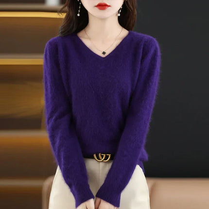 Cashmere Sweater for Women, Slim Fit Knit Sweater in 100% Cashmere, Soft Long Sleeve Pullover Sweater