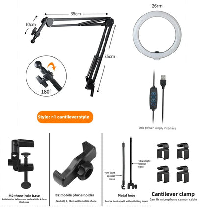 LED Ring Light with Phone Holder and Gooseneck Arm, Selfie Light with 3 Light Colors for Zoom and Live Streaming – image 4