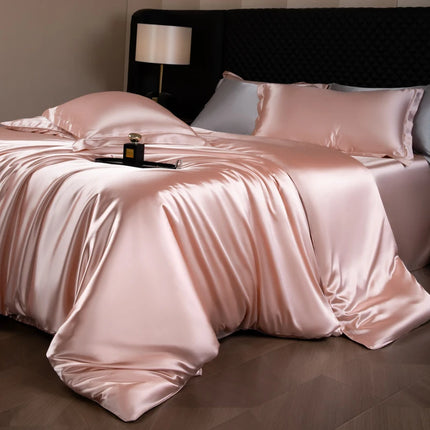 Luxury Silk Bed Sheets Set with Duvet Cover & Pillowcases | Soft, Breathable Bedding for Ultimate Comfort