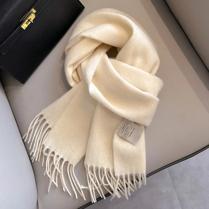 Mens Scarf, Wool Scarf for Women, Skinny Winter Scarf in Solid Colors, Soft Neck Warmer