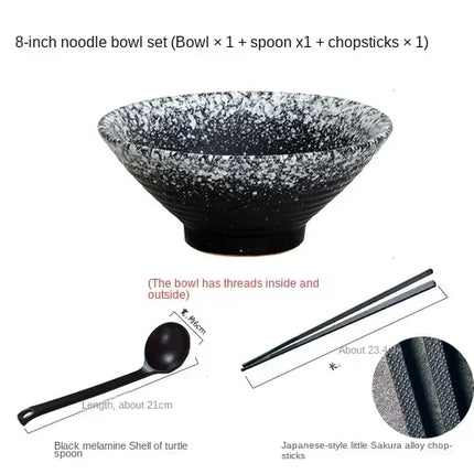 Japanese Creative Tableware Set - Elegant Bamboo Hat | Ceramic Bowl Set with Unique Design - Perfect for Ramen, Rice & Soup