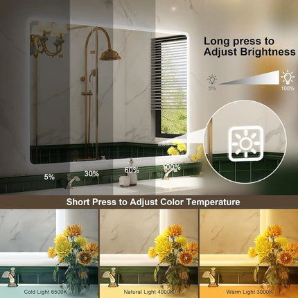 Lighted Vanity Mirror for Bathroom, LED Bathroom Mirror with Lights and Anti Fog – photo 51