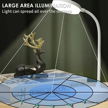 LED Desk Lamp with Gooseneck, Dimmable USB Reading Light with 3 Light Colors – image 7