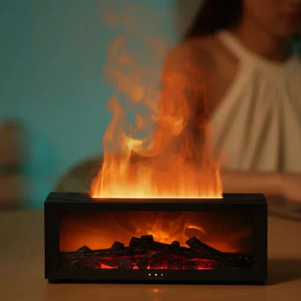 Humidifier with Mesmerizing Flame Effect & Multicolor Lighting | USB-Operated for Soothing Atmosphere