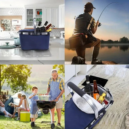 Insulated Picnic Basket, Folding Basket for Travel – image 6