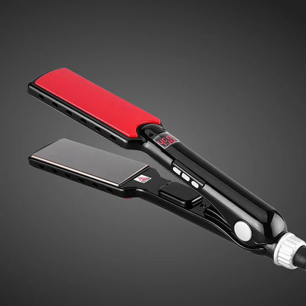 Professional Wide Plate Hair Straightener, Nano Titanium Flat Iron with Digital LED Display, Dual Voltage Hair Styler
