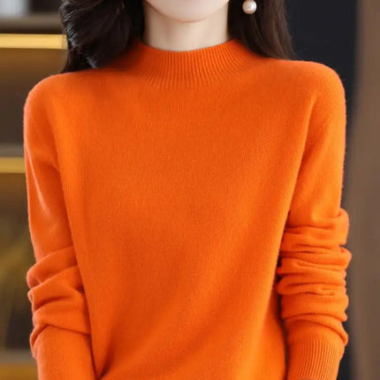 Womens Sweaters, Merino Wool Pullover with Crew Neck – image 4
