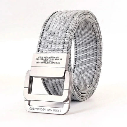 Mens Belt with Double Ring Buckle, Adjustable Web Belt for Jeans and Shorts – image 9