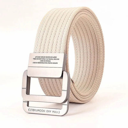 Mens Belt with Double Ring Buckle, Adjustable Web Belt for Jeans and Shorts – image 19