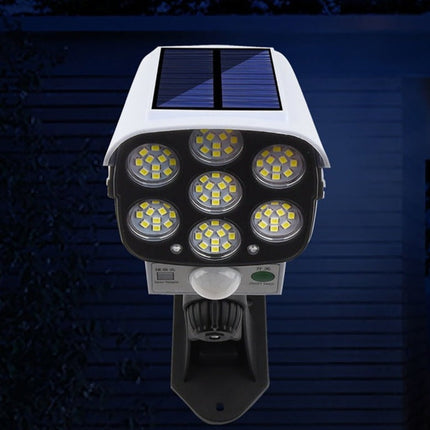 Solar-Powered Simulated Surveillance Camera with LED Lights | Effective Intruder Deterrent for Home Security