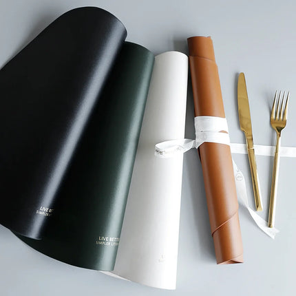 PU Leather Heat Insulation Table Mats with Non-Slip Design | Stylish and Durable Protection for Dining Surfaces