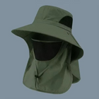 Sun Hat with Wide Brim and Neck Flap, UV Protection Fishing Hat for Hiking and Camping, Quick Dry Summer Hat