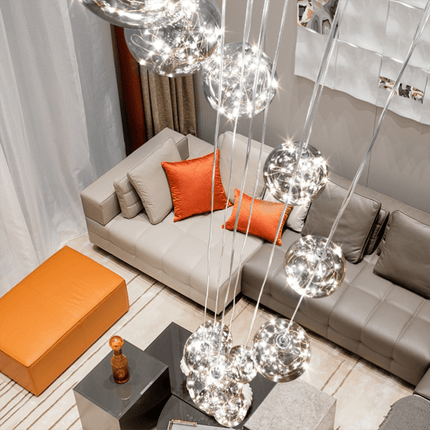 Glass Bubble Chandelier with LED Bulbs – image 8