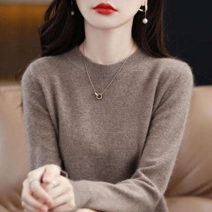 Knit Sweater for Women, Slim Fit Crew Neck Wool Pullover – image 6