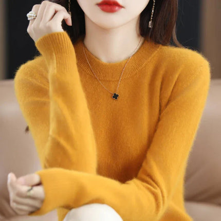 Womens Cashmere Sweaters, Crew Neck Sweater in 100% Cashmere, Slim Fit Pullover Sweater, Womens Knitwear