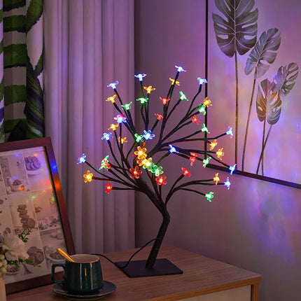 Christmas Tree LED Night Light with 48 Twinkling Bulbs | USB-Powered Festive Glow for Year-Round Cheer