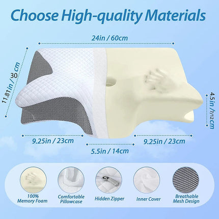 Side Sleeper Pillow for Neck Pain, Memory Foam Pillow – image 4