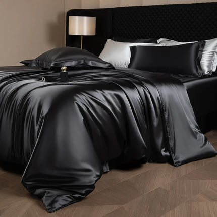 Luxury Silk Bed Sheets Set with Duvet Cover & Pillowcases | Soft, Breathable Bedding for Ultimate Comfort