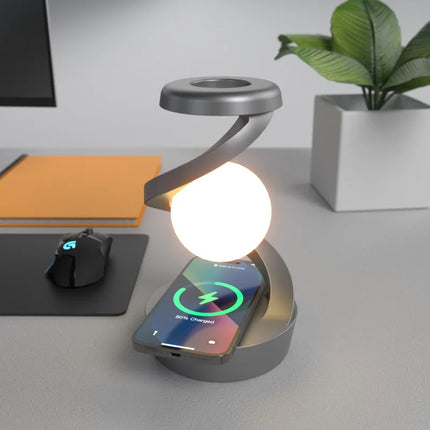 Cordless Table Lamp with Wireless Charger, Modern Bedroom Lamp with Gesture Control