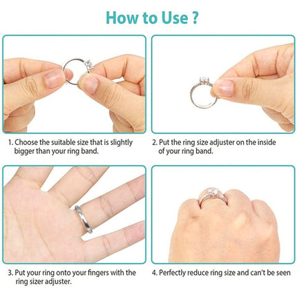 Invisible Ring Size Adjuster Pads for Loose Rings, Clear Ring Spacer
