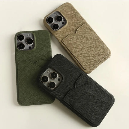 Leather iPhone Case with Card Holder, iPhone 16 Case