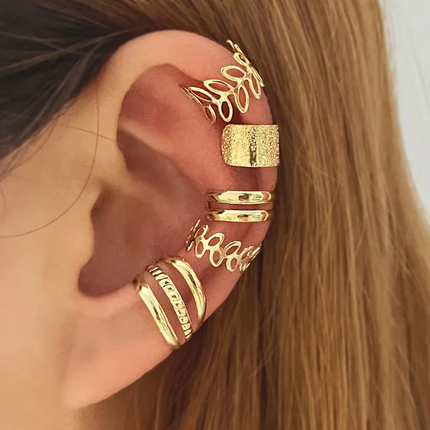 Ear Cuffs for Women, Non Pierced Ear Cuff Earrings, Clip On Earrings Set with Leaf Design, Minimalist Ear Cuff