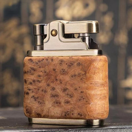 Wooden Kerosene Oil Lighter with Spark Wheel and Metal Top – image 7