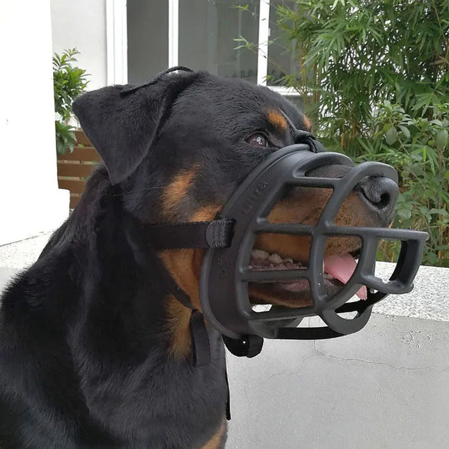 Dog Muzzle for Training, Soft Silicone Dog Muzzle for Biting, Adjustable Dog Mouth Guard for Small to Large Dogs_00