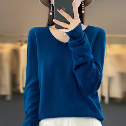 Merino Wool Sweater for Women, Soft Knitted O Neck Sweater – image 24