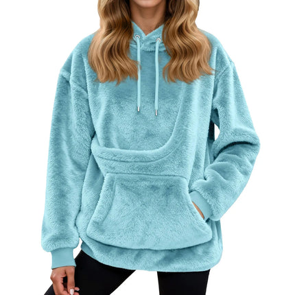 Oversized Fleece Hoodie with Pet Carrier Pocket – image 4