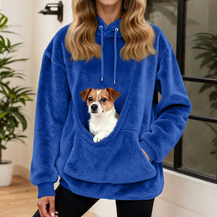 Oversized Fleece Hoodie with Pet Carrier Pocket, Cat Carrier Hoodie for Small Dogs and Cats – image 8