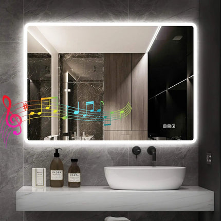 Lighted Vanity Mirror for Bathroom, Smart Mirror with Bluetooth Speaker – photo 14