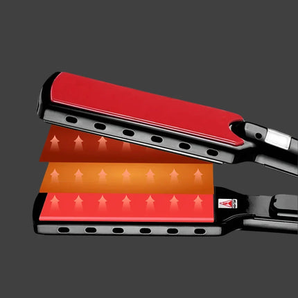 Professional Wide Plate Hair Straightener, Nano Titanium Flat Iron with Digital LED Display – image 4