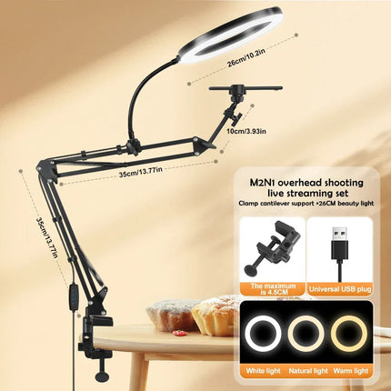 LED Ring Light with Phone Holder and Gooseneck Arm, Selfie Light with 3 Light Colors for Zoom and Live Streaming – image 7