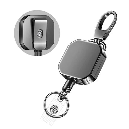Retractable Carabiner Keychain with Steel Cord, Badge Reel for Keys and ID Cards – image 6