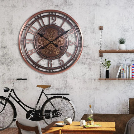 Vintage Wall Clock with Antique Bronze Finish, Industrial Wall Decor for Office and Living Room – image 6