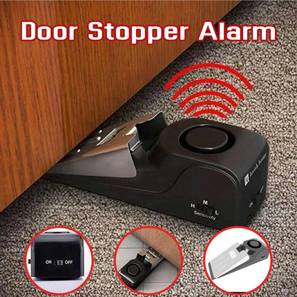 Door Stopper Alarm, Security Door Stopper Wedge for Home and Hotel Rooms, Portable Door Alarm for Travelers