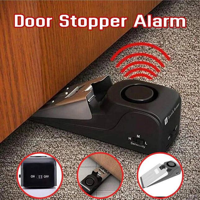 Door Stopper Alarm, Security Door Stopper Wedge for Home and Hotel Rooms, Portable Door Alarm for Travelers