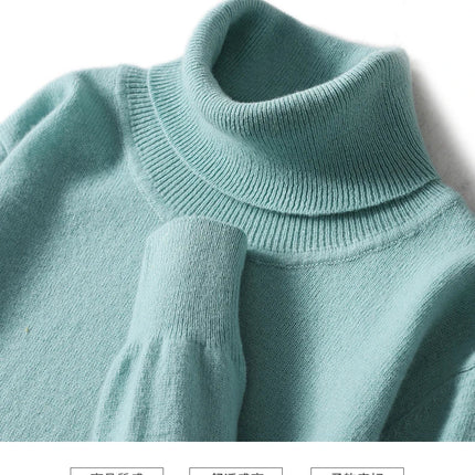 Mens Turtleneck Sweater, Loose Fit Mens Knit Sweater for Fall and Winter – image 23