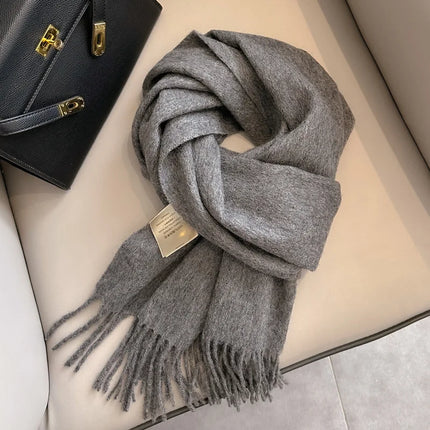 Mens Scarf, Skinny Winter Scarf in Solid Colors