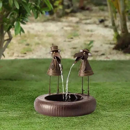 Outdoor Waterfall Fountain with Animal Figurines, Outdoor Water Fountain for Garden – image 5