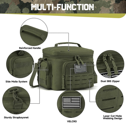Tactical Lunch Box for Men, Heavy Duty Cooler Bag for Work and Camping