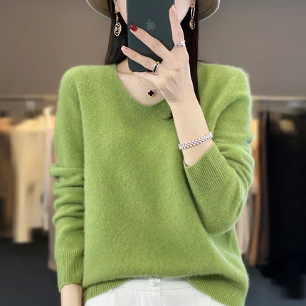 Womens Sweaters, Soft Knitted Sweater with O Neck and Long Sleeves for Winter – image 13
