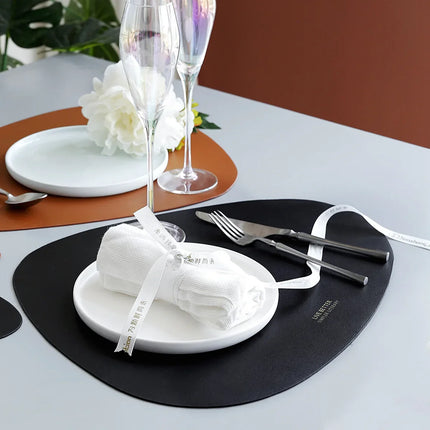 PU Leather Heat Insulation Table Mats with Non-Slip Design | Stylish and Durable Protection for Dining Surfaces