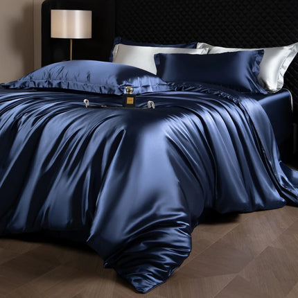 Luxury Silk Bed Sheets Set with Duvet Cover & Pillowcases | Soft, Breathable Bedding for Ultimate Comfort