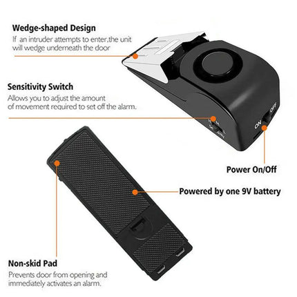Door Stopper Alarm, Security Door Stopper Wedge for Home and Hotel Rooms