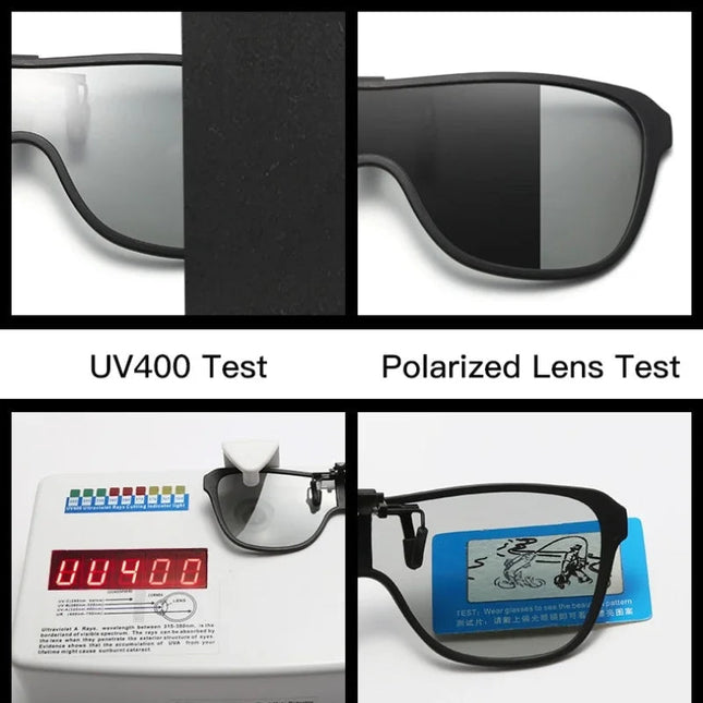 Polarized Clip On Sunglasses for Glasses, Flip Up Mirrored Sunglasses