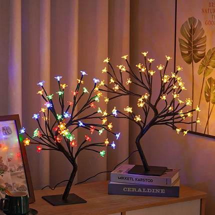 Christmas Tree LED Night Light with 48 Twinkling Bulbs | USB-Powered Festive Glow for Year-Round Cheer