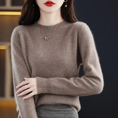 Knit Sweater for Women, Slim Fit Crew Neck Wool Pullover – image 15